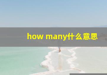 how many什么意思